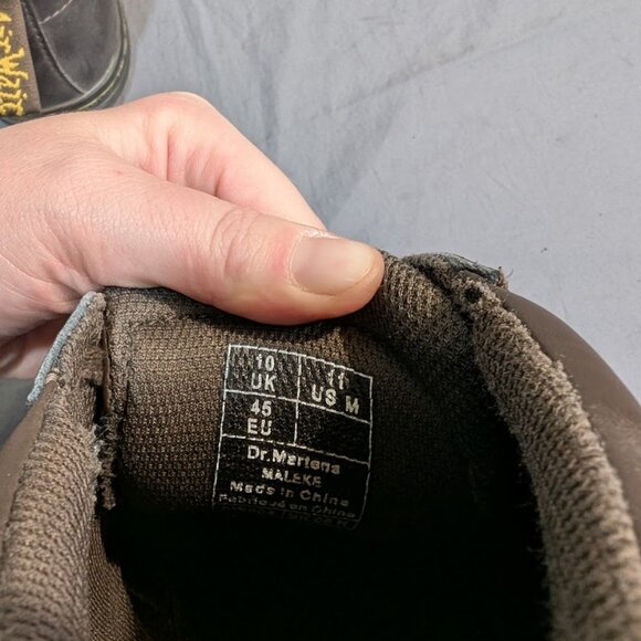 Dr Martens Maleke Lace up Shoes Boots Brown leather Size Men 11 - Picture 6 of 9